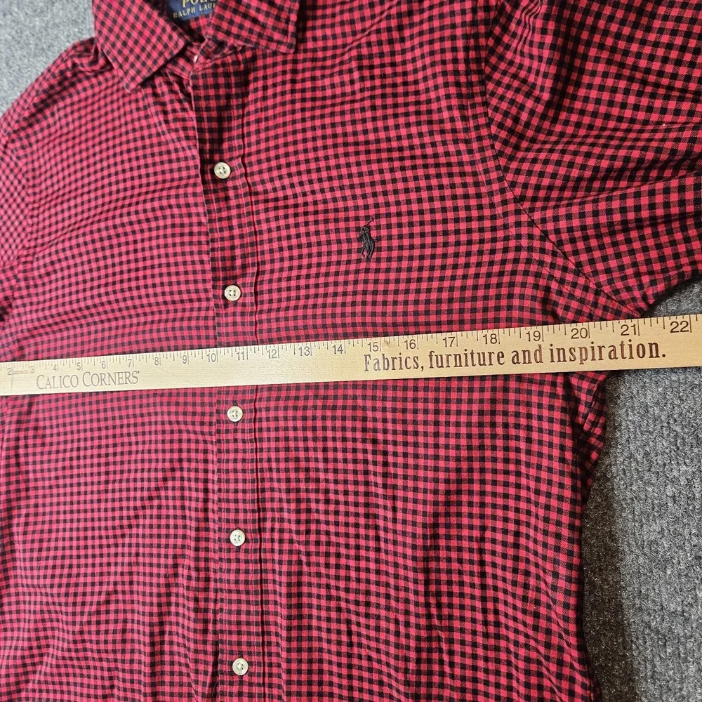 Polo Ralph Lauren‎ Men's Longsleeve Button Up Shirt Size Small Red Black Check